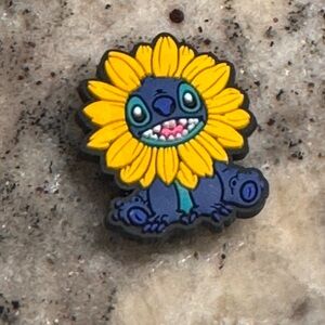 Stitch Sunflower croc charm